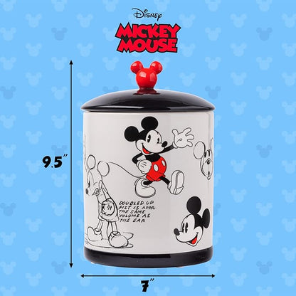 Silver Buffalo Disney Vintage Mickey Mouse Sketches Ceramic Cookie Snack Jar - Image 2