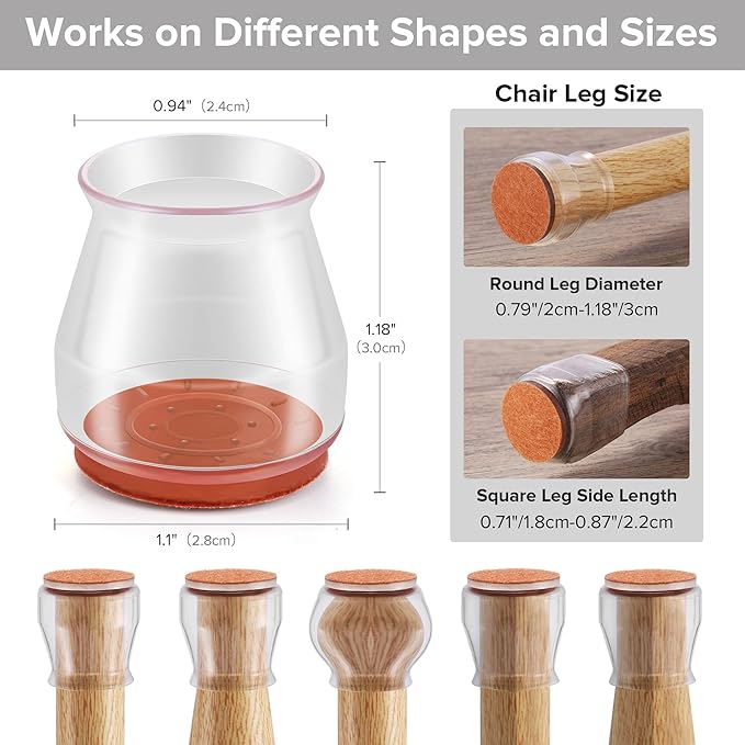 32PCS Upgraded Silicone Chair Leg Floor Protectors - Image 2