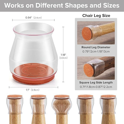 24PCS Upgraded Silicone Chair Leg Floor Protectors - Image 2