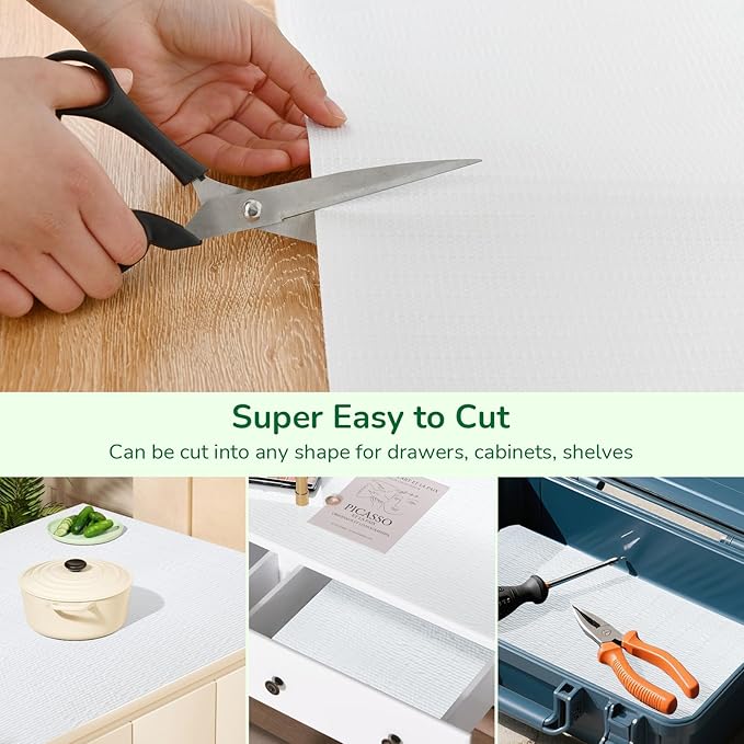 Practical White Shelf Liners for Kitchen Cabinets 18" x30FT, Non-Adhesive - Image 4
