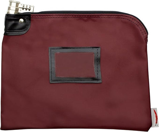 Heavy-Duty Money Bag with Lock – 9" x 12" Water-Repellent Laminated Nylon Bank by CardinalBagSupplies