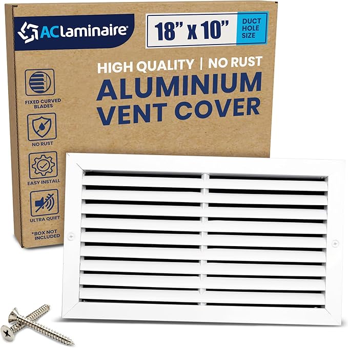 18x10 Inch Air Return Vent Cover Decorative – Premium Aluminum AC Vent Cover by LAMINAIRE