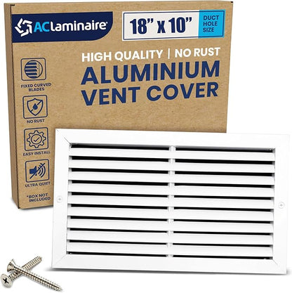 18x10 Inch Air Return Vent Cover Decorative – Premium Aluminum AC Vent Cover by LAMINAIRE