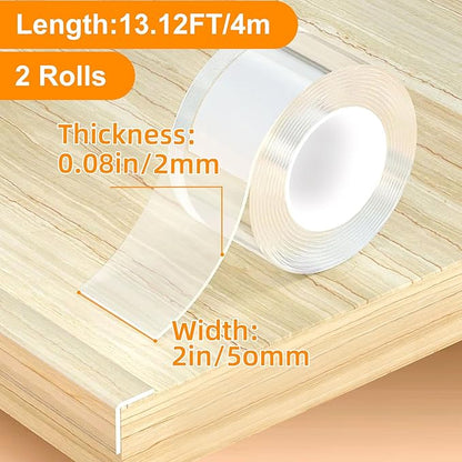Clear Soft Corner Protectors for Furniture Strip, 2 in x 13.12 FT x 2 Rolls - Image 2