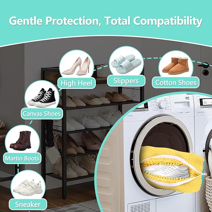 Shoe Washing Machine Bags 2Pcs, Shoe Washing Bags with2-Size Travel Laundry Bags - Image 7