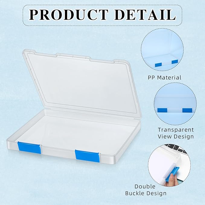 PerKoop 6 Pcs Clear Paper Storage Box A4 Plastic File Box Document Paper - Image 3