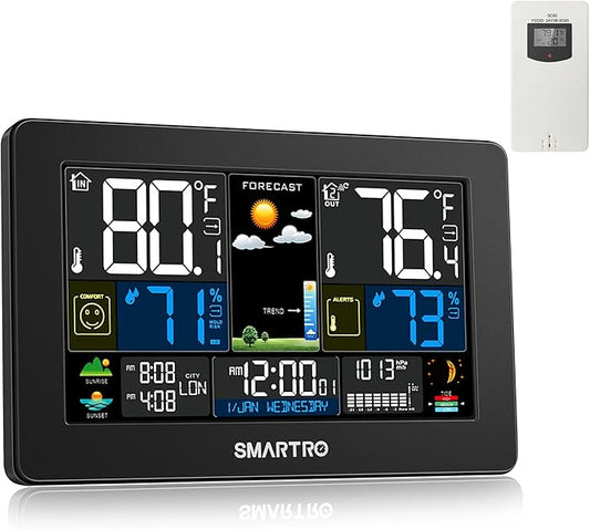 SMARTRO Weather Station Wireless Indoor Outdoor Thermometer by SMARTRO