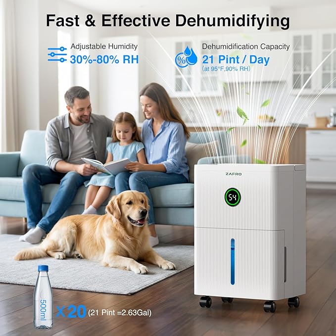 ZAFRO Dehumidifiers for Home and Basement - Image 2