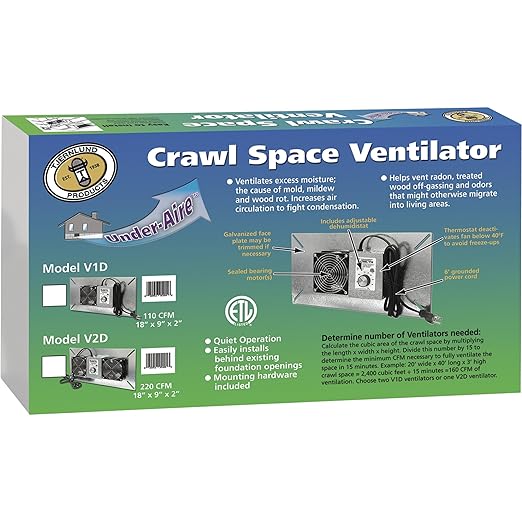 Tjernlund V1D UnderAire Crawlspace Ventilator Fan Moisture Mold Reducing - Image 3