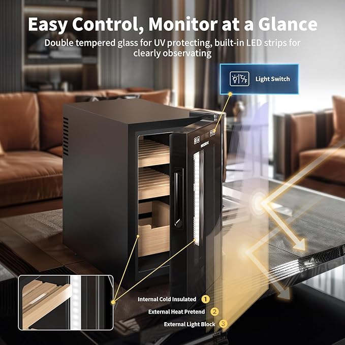 NEEDONE 23L Pro 1S Electric Cigar Humidor, Smart Humidity & Temp Quiet Control - Image 5