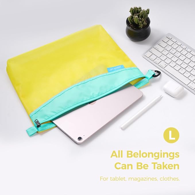 pack all 3 Pcs Water-Resistant Material Zipper Pouch Set, Mesh Zipper Bags - Image 4