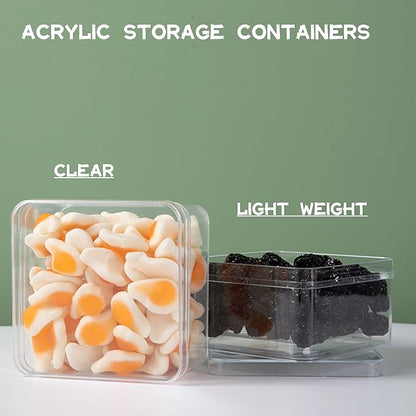 Acrylic Box 4 Packs Clear Square Cube Acrylic Decorations Box Acrylic Candy Box - Image 4