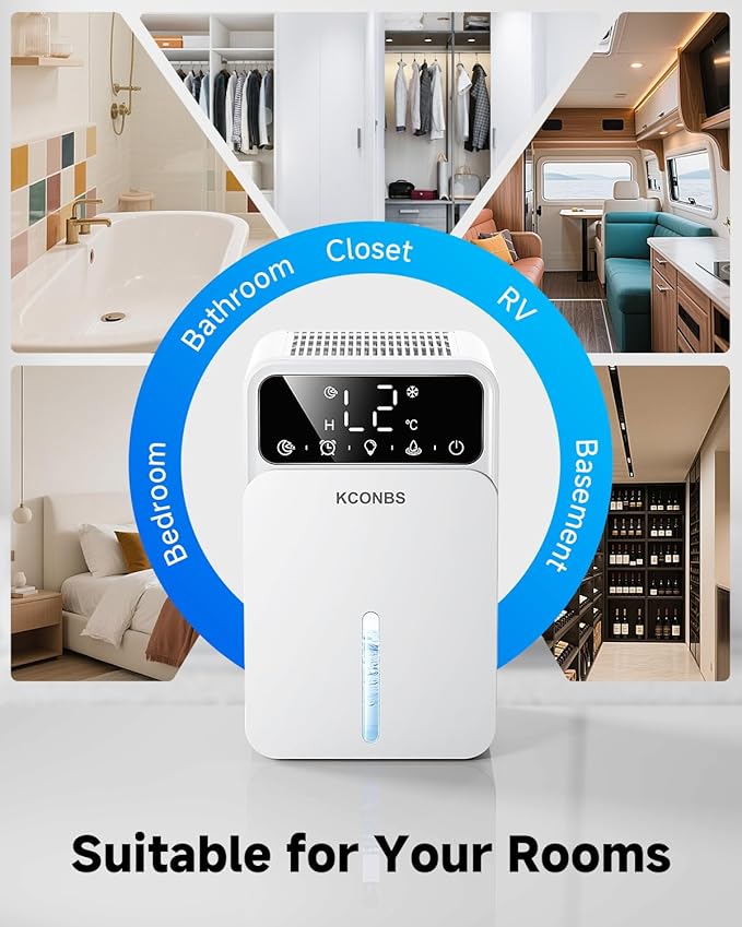 Dehumidifier, Dehumidifiers for Home, 60 OZ Water Tank, 500 sq.ft Dehumidifier - Image 7