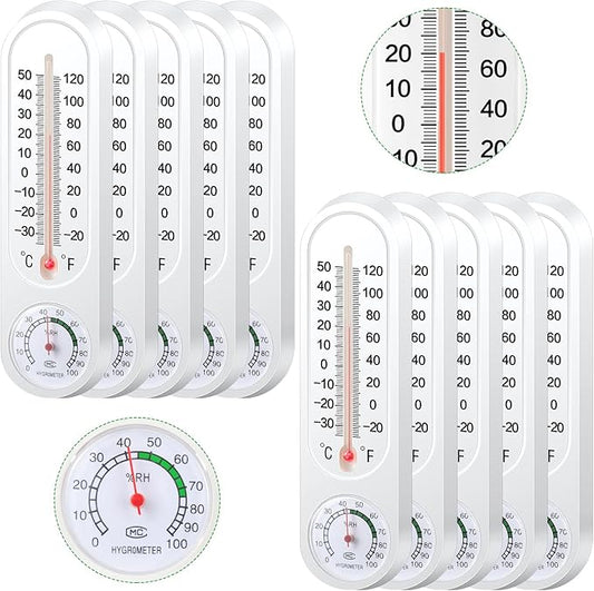 Leinuosen 10 Pcs Indoor Outdoor Wall Thermometer Humidity Meter Vertical by Leinuosen