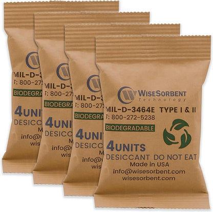 Kraft Clay Desiccants Packs for Safe, 132 Gram 210 Packs Dehumidifier for Gun by Wisesorb