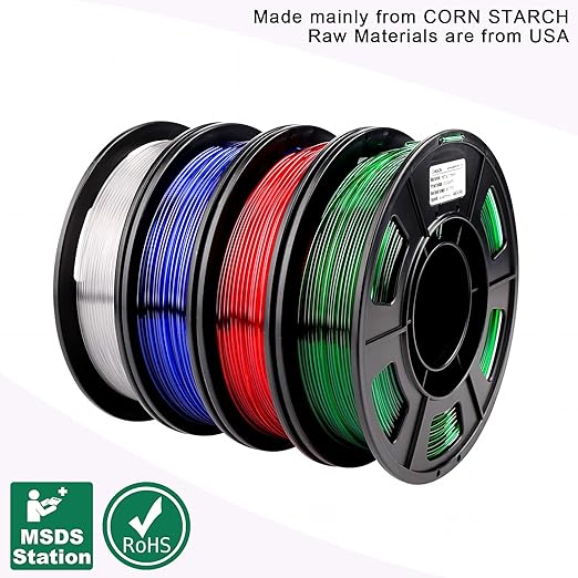 AMOLEN 3D Printer Filament Bundle, PETG Filament 1.75mm, Transcucent Clear/White - Image 4