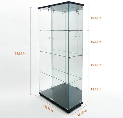 Yoluckea 4 Tiers Glass Display Cabinet - Image 2