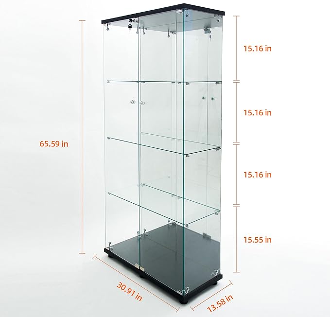 Yoluckea 4-Tier Glass Display Cabinet - Image 2