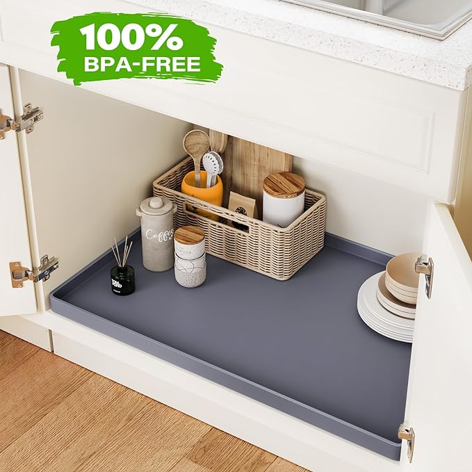 FLATO Waterproof Under Sink Mat 34" x 19" Shelf Liner - Image 4