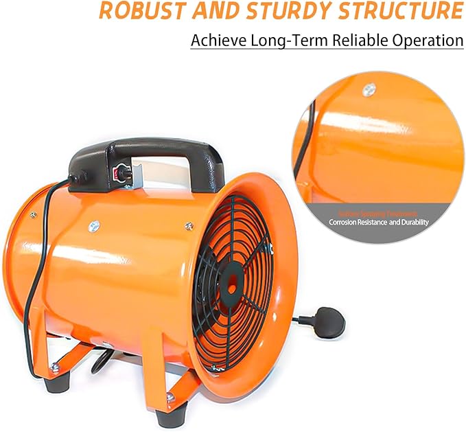 dreamdragon 12-Inch High-Velocity Portable Utility Blower Fan, Industrial - Image 2