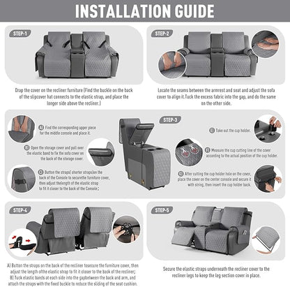 TAOCOCO 100% Waterproof Loveseat Recliner Couch Sofa Covers - Image 7