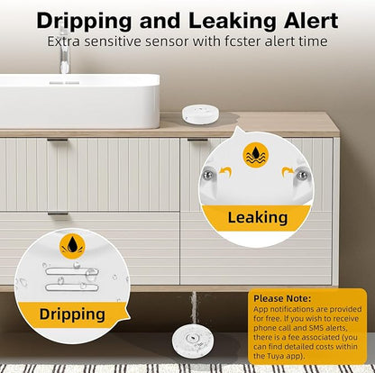 WiFi Water Leak Sensor, 100 dB Water Alarm Leak Detector, - Image 2