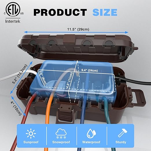 Flemoon Outdoor Electrical Box Waterproof, Medium Weatherproof Electrical Box - Image 3