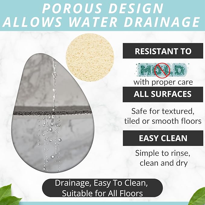 ENKOSI Loofah Non-Slip Shower and Bath Mat - Image 4