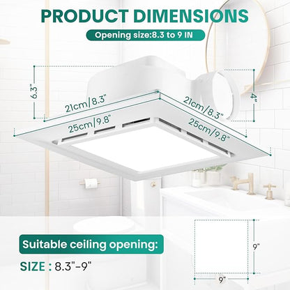 9.8" Panel Bathroom Exhaust Fan - Image 3