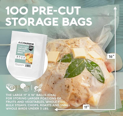 Avid Armor Vacuum Sealer Bags 100 Gallon 11"x16" - Image 6