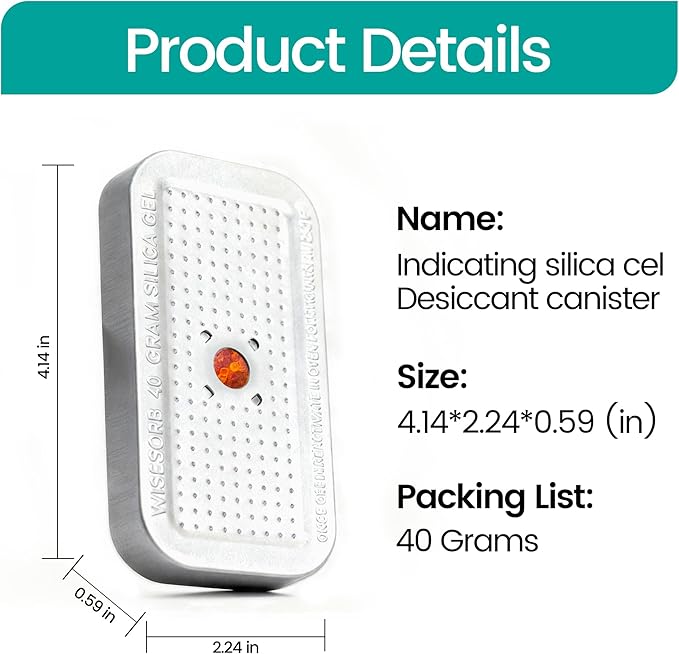 40 Gram Pack of 4 Silica Gel Canister, Gun Safe Dehumidifiers, Reusable - Image 2