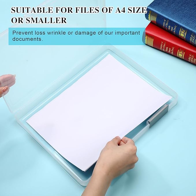 PerKoop 6 Pcs Clear Paper Storage Box A4 Plastic File Box Document Paper - Image 4