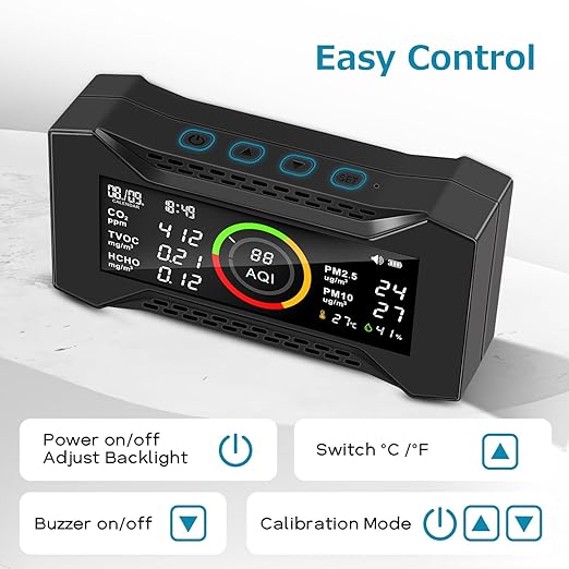 8-in-1 Air Quality Monitor Indoor, CF-20 Portable Air Quality Tester CO2 - Image 6