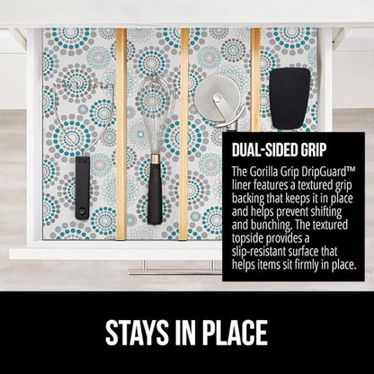 GORILLA GRIP DripGuard Shelf Liner, Non-Adhesive Drawer and Kitchen Cabinet - Image 4