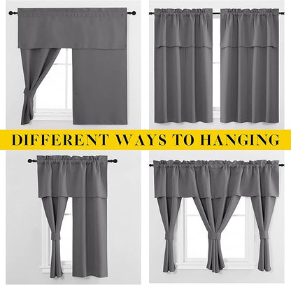 NICETOWN Short Curtains with Attached Valance - Image 2