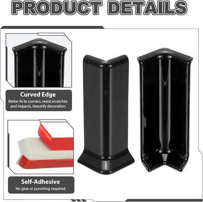uxcell Self Adhesive Baseboard Corner Blocks, 4.07 Inch Wall Edge Corner - Image 4