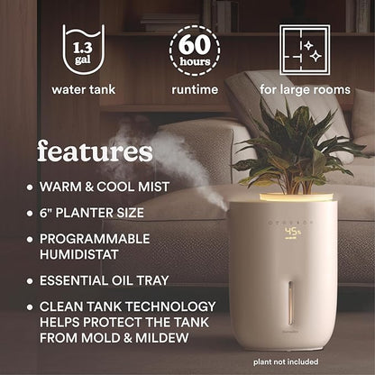 Homedics Natura Ultrasonic Warm & Cool Mist Humidifier, 1.3-Gal - Image 3