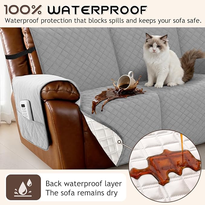 Arfntevss Waterproof Recliner Sectional Couch Covers - Image 2