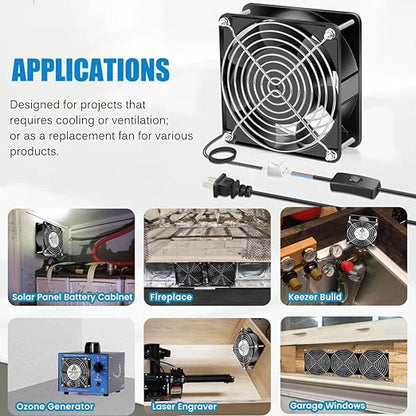 GDSTIME AXIAL Fan 12038, 110V 120V AC 120mm Fan, Ventilation Exhaust Projects - Image 2