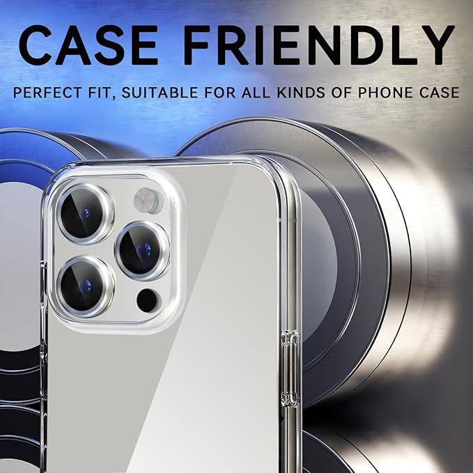 2 Pack Camera Lens Protector for iPhone 16 Pro/iPhone 16 Pro Max, 9H Tempered - Image 3