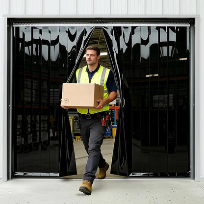 5x7' Black PVC Curtains Strips Kit by Acepunch