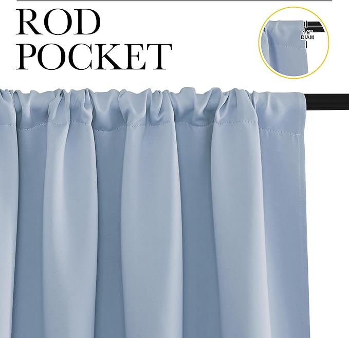 NICETOWN RV Blackout Curtains for Camper Windows, Vintage Blue, Short Blackout - Image 2