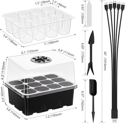 NBPLUS Seed Starter Tray with Grow Light, 5 Pack 60 Cells Seed Starter kit with - Image 6