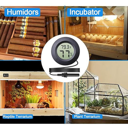 Veanic 2-Pack Mini Digital Round Hygrometer Thermometer Gauge - Image 5