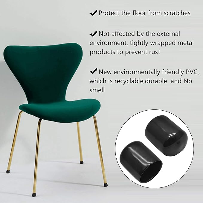 24 Pcs Round Rubber End Caps, 7/8" ID Vinyl Flexible Screw Thread Protectors - Image 5