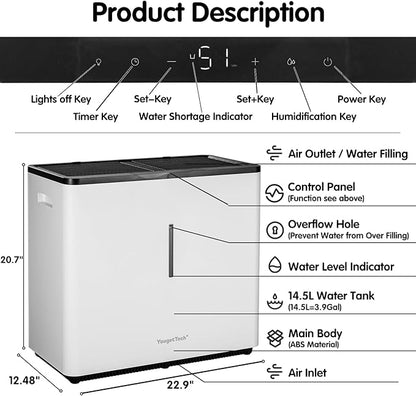 Evaporative Humidifiers |14.5 L Tank - Image 6