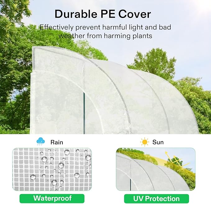 VIVOSUN Mini Lean-to Greenhouse, 6.6’ x 3.3’ x 6.9’ Portable Wall House - Image 5