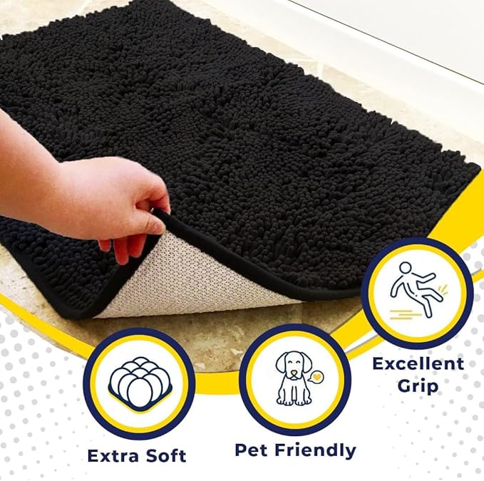 Muddy Mat® Pack of 3 Highly Absorbent Microfiber Dog Door Mat and Pet Rug - Image 2