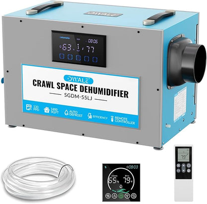 145 Pint Commercial Dehumidifier, Crawl Space Dehumidifier by DWALE