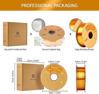 ERYONE Silk PLA Filament for 3D Printer, 1.75mm +/- 0.03mm, Liquid Gold - Image 7